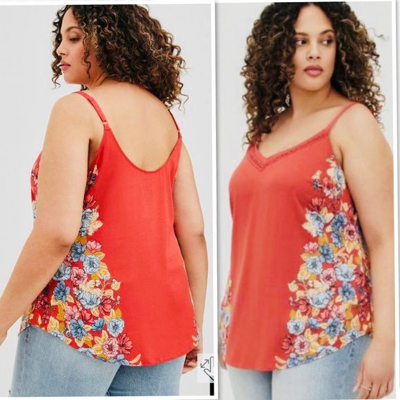 torrid Tops - NWT Torrid Ava Stretch Challis With Lace Trim Cami Size 2 or 2X (18-20)